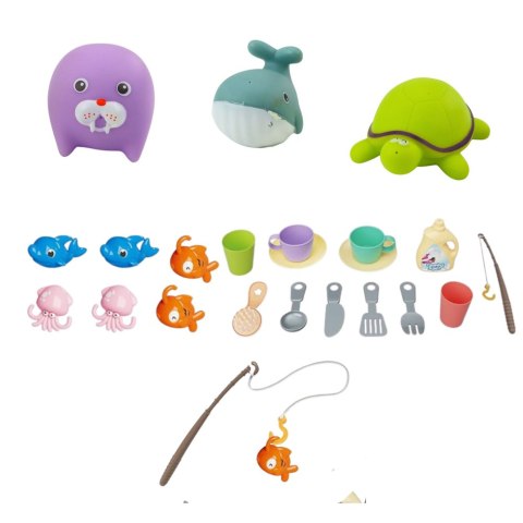 Łódź Rybacka Z Obiegiem Wody Interaktywna Łowienie Rybek Akcesoria LEAN Toys