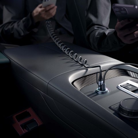 Mini ładowarka samochodowa 60W USB-A QC3.0 USB-C PD czarna JOYROOM