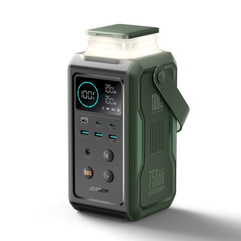 Powerbank turystyczny 75000mAh 100W USB-C USB-A lampka sygnał SOS - zielony JOYROOM