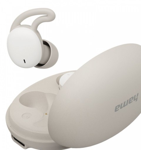 Słuchawki dokanałowewe do snu/podcast białe Hama