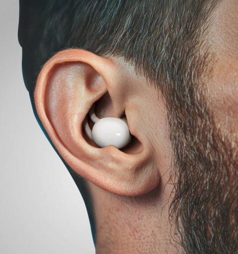 Słuchawki dokanałowewe do snu/podcast białe Hama