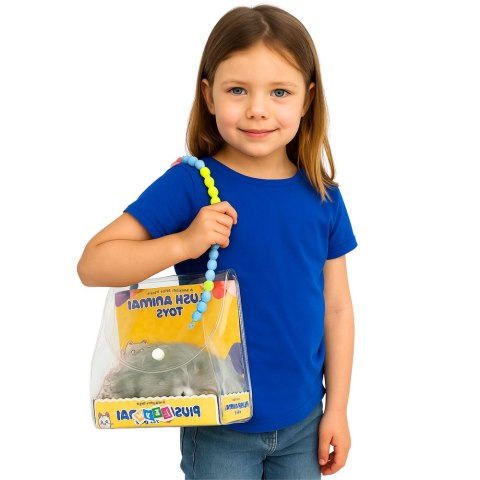 Śpiący Pies Husky Na Poduszce Figurka z Futerkiem Torba Dźwięki LEAN Toys