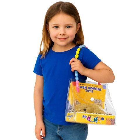 Śpiący Pies Labrador Na Poduszce Figurka z Futerkiem Torba Dźwięki LEAN Toys