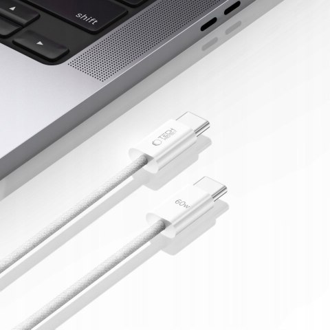 Kabel przewód USB-C PD 60W 3A 1m - biały Tech-Protect