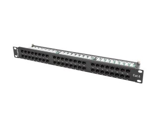 Patch Panel 48 Port 1U Kat.6 czarny Lanberg