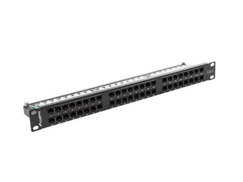 Patch Panel 48 Port 1U Kat.6 czarny Lanberg