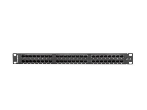 Patch Panel 48 Port 1U Kat.6 czarny Lanberg