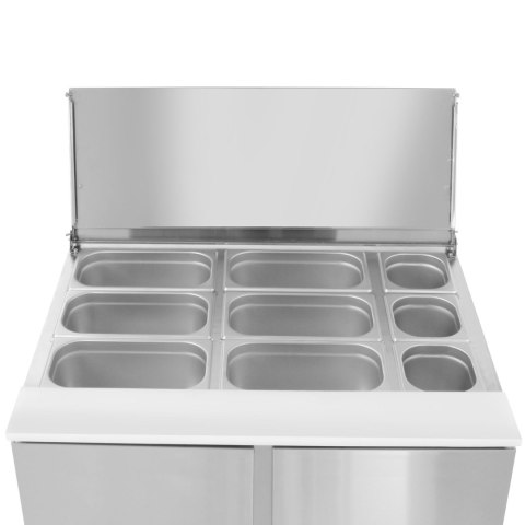 Stół chłodniczy sałatkowy 2-drzwiowy z pokrywą uchylną na 2x GN1/1 3x GN1/6 247 l - Hendi 236161 ARKTIC