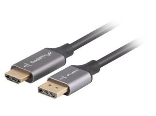 Kabel Displayport(M)-HDMI(M)1.8M 4K czarno-srebrny Lanberg