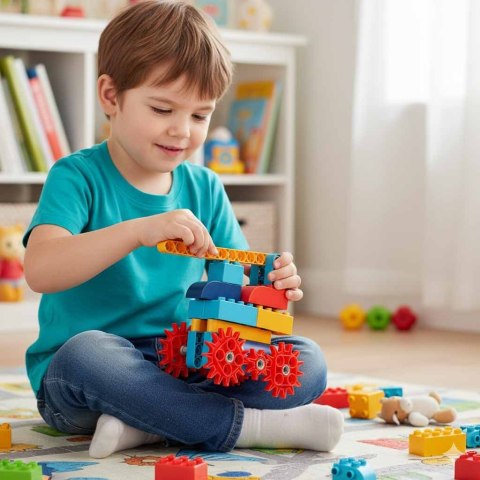 Klocki konstrukcyjne do budowania ruchome z silnikiem 116 elementów Kik Sp. z o. o. Sp. k.