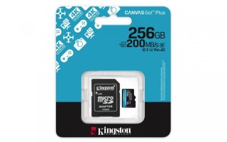 Karta microSD 256GB CanvasGo! Plus 200MB/s A2 U3 V30 + adapter Kingston