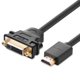 Kabel przewód adapter przejściówka DVI żeński - HDMI męski 22cm czarny UGREEN