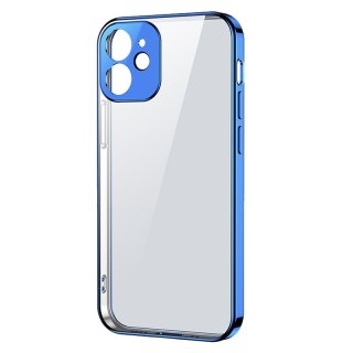 Ultra cienkie przezroczyste etui z metaliczną ramką do iPhone 12 Pro Max ciemno-niebieski JOYROOM