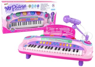 Interaktywne Duże Różowe Pianino Keyboard Mikrofon MP3 LEAN Toys