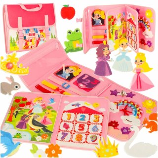 Tablica manipulacyjna sensoryczna montessori walizka plecak różowa Kik Sp. z o. o. Sp. k.