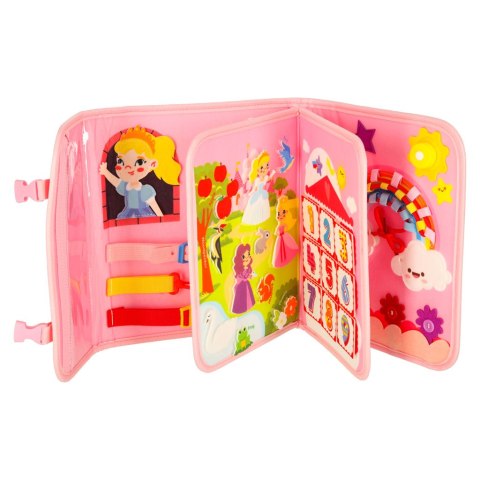 Tablica manipulacyjna sensoryczna montessori walizka plecak różowa Kik Sp. z o. o. Sp. k.