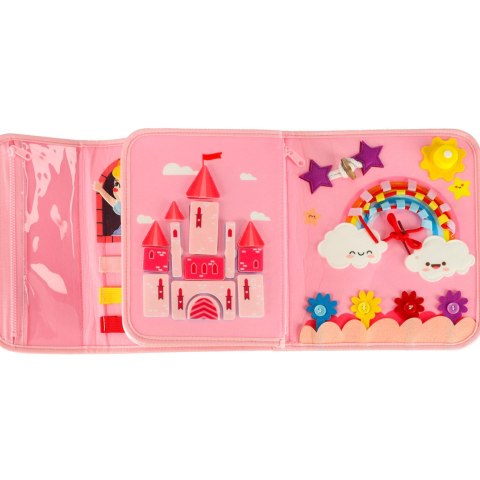 Tablica manipulacyjna sensoryczna montessori walizka plecak różowa Kik Sp. z o. o. Sp. k.
