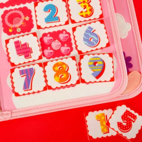 Tablica manipulacyjna sensoryczna montessori walizka plecak różowa Kik Sp. z o. o. Sp. k.