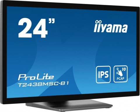 Monitor 24 cale T2438MSC-B1 IPS,FHD,DP,HDMI,2x2W,2xUSB,600(cd/m2), 10pkt.7H,IP1X(FRONT),PION/POZIOM IIYAMA