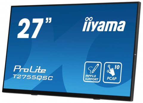 Monitor 27 cali T2755QSC-B1 Dotyk, USB, HDMI, IPS, QHD IIYAMA