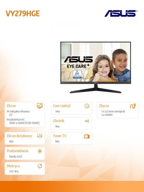 Monitor 27 cali VY279HGE Asus