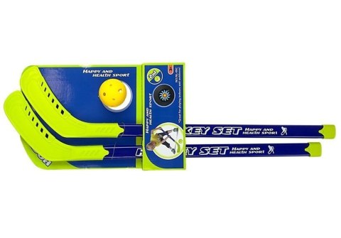 Kije do Hokeja Dla Dzieci z Piłką Zestaw Unihokej Zielony LEAN Toys