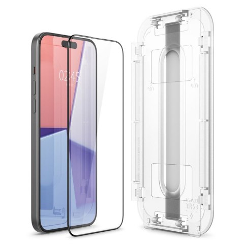 Szkło hartowane ochronne na iPhone 15 Glas.tR EZ Fit FC - czarne SPIGEN