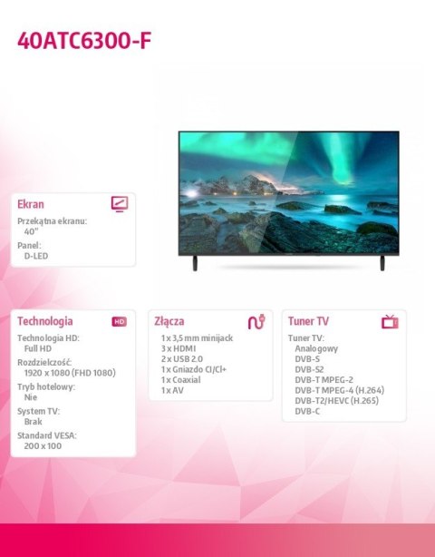 Telewizor LED 40 cali 40ATC6300-F Allview