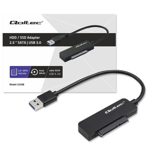 Adapter SATA | Przejściówka na dysk SSD HDD 2.5" | USB 3.0 | Super speed 5Gb/s | 2TB Qoltec