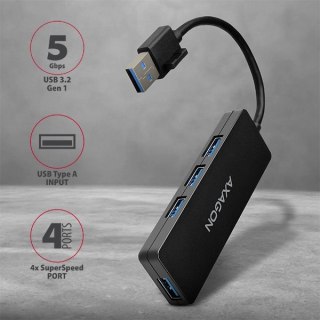 HUE-G1A Hub 4-portowy USB 3.2 Gen 1 SLIM, kabel Type-A 14cm AXAGON