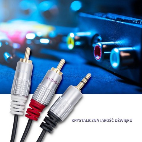 Kabel 2xRCA / Mini Jack 3.5mm | 1m | czarny Qoltec