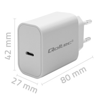 Ładowarka Super Quick PD | USB-C | 20W | 5-12V | 1.67-3A | Biała Qoltec