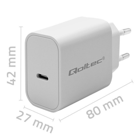 Ładowarka Super Quick PD | USB-C | 20W | 5-12V | 1.67-3A | Biała Qoltec