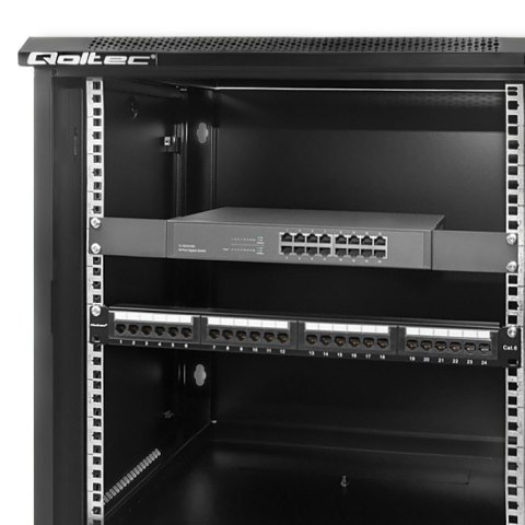 Szafa RACK 19 cali| 12U | 450 x 600 x 635 | Perforowane drzwi Qoltec
