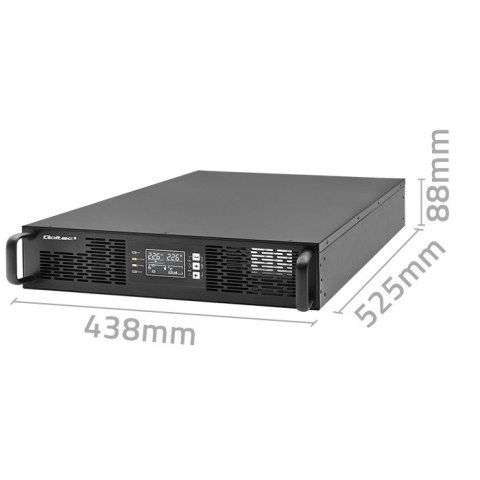 Zasilacz awaryjny UPS do RACK | 3kVA | 3000W | Power Factor 1.0 |LCD | On-line Qoltec