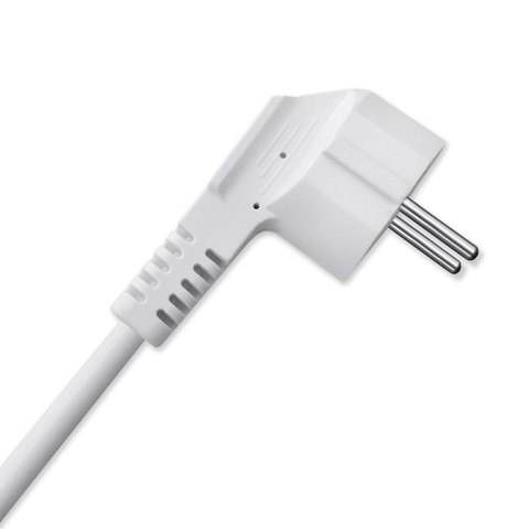 Kostka zasilająca przedłużacz 6w1 z podświetlanym włącznikiem | 3x AC | 2x USB | 1x USB-C PD 20W | biała | kabel 2m Qoltec