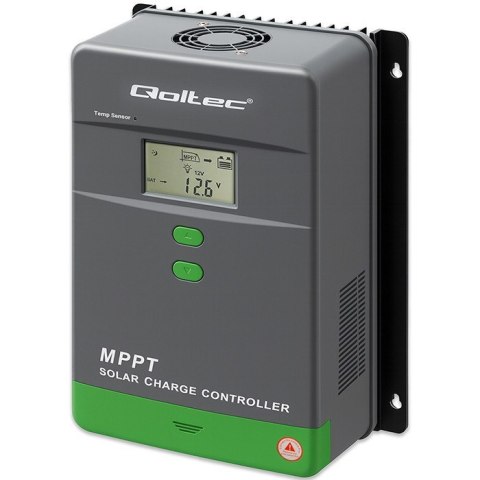 Solarny regulator ładowania MPPT z czujnikiem temperatury 50A | 12V/24V | LCD | Bluetooth | APP | GEL | LiFePO4 Qoltec