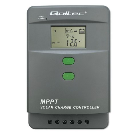 Solarny regulator ładowania MPPT z czujnikiem temperatury 50A | 12V/24V | LCD | Bluetooth | APP | GEL | LiFePO4 Qoltec