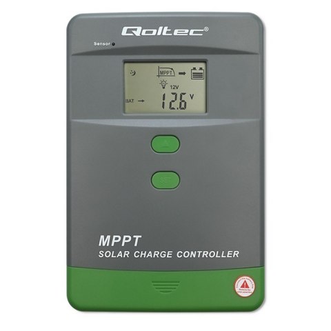 Solarny regulator ładowania MPPT z czujnikiem temperatury 60A | 12V/24V | LCD | Bluetooth | APP | GEL | LiFePO4 Qoltec