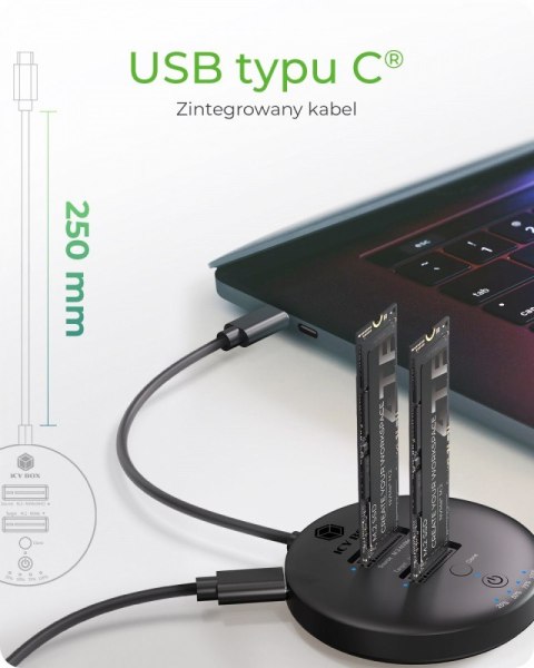 Stacja klonująca+dockująca dla 2xNVMe M.2SSD IB-1612MCL-C31 IcyBox