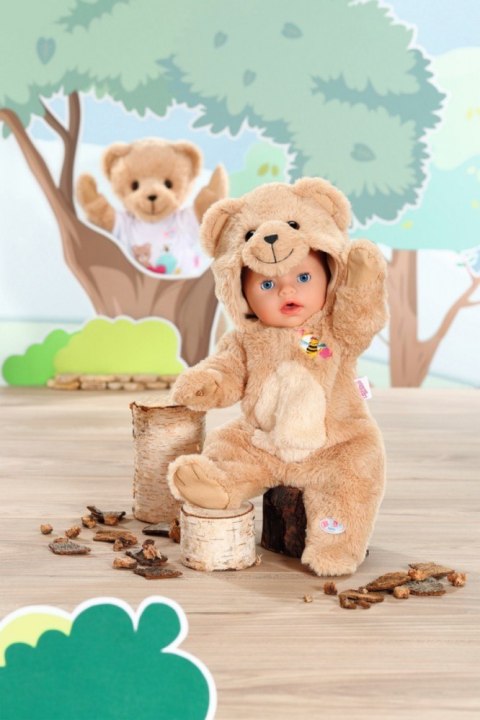 Strój niedźwiedzia śpioszki z kapturem Baby Born Zapf