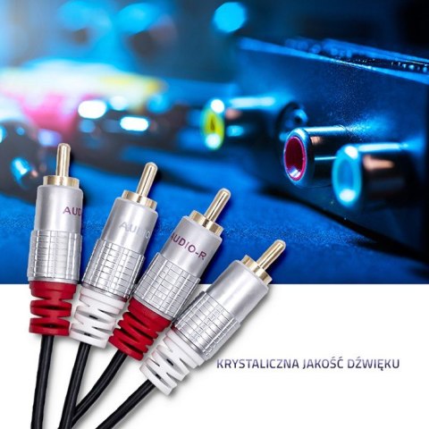 Kabel 2xRCA męski / 2xRCA męski | 3m | czarny Qoltec