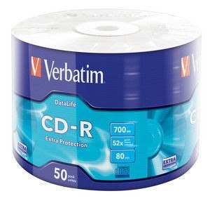 CD-R 52x 700MB 50P SP Extra Protection Wrap 43787 Verbatim