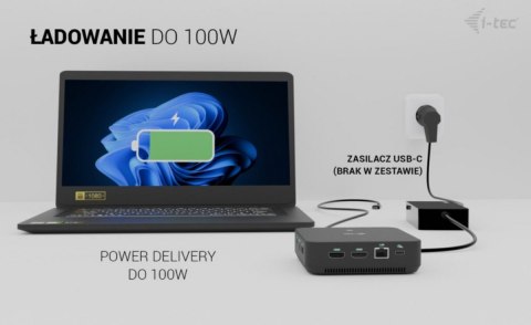 Stacja dokująca USB-C DP Dual HDMI Power Delivery 100W I-tec