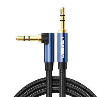 Przewód kabel kątowy AUX 2x mini jack 3.5mm 1.5m niebieski UGREEN
