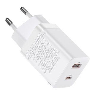 Szybka ładowarka sieciowa USB USB-C 30W PD QC Super Si Pro biały BASEUS