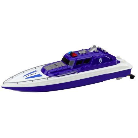 Łódź Motorówka Zdalnie Sterowana RC 1:28 Policyjna Niebieska LEAN Toys