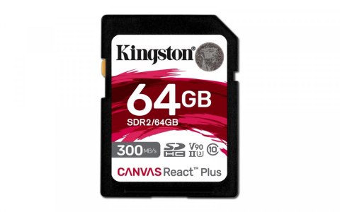 Karta pamięci SD 64GB Canvas React Plus 300/260 UHS-II U3 Kingston