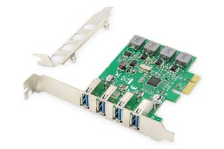 Karta rozszerzeń (Kontroler) USB 3.0 PCI Express 4xUSB 3.0 Low Profile Chipset: VL805 Digitus
