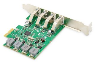 Karta rozszerzeń (Kontroler) USB 3.0 PCI Express 4xUSB 3.0 Low Profile Chipset: VL805 Digitus